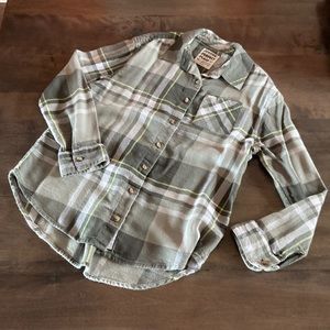 Girls long sleeve plaid shirt